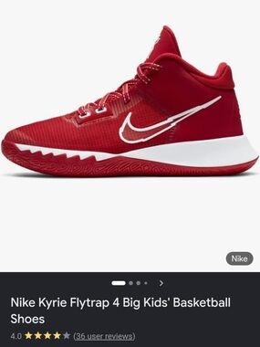 BUNDLE: Nike Red High-Top Basketball Shoes with White Swoosh & Reebok slidesSz3